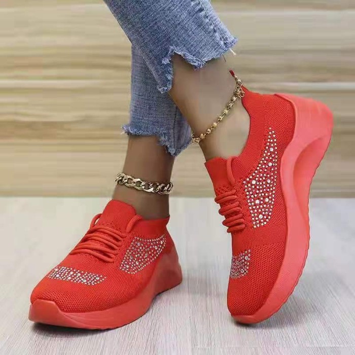 Breathable Mesh Flyknit Casual Hot Drill Sneakers