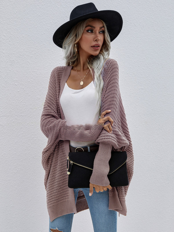 Crew Neck Loose Solid Casual Sweaters & Cardigans