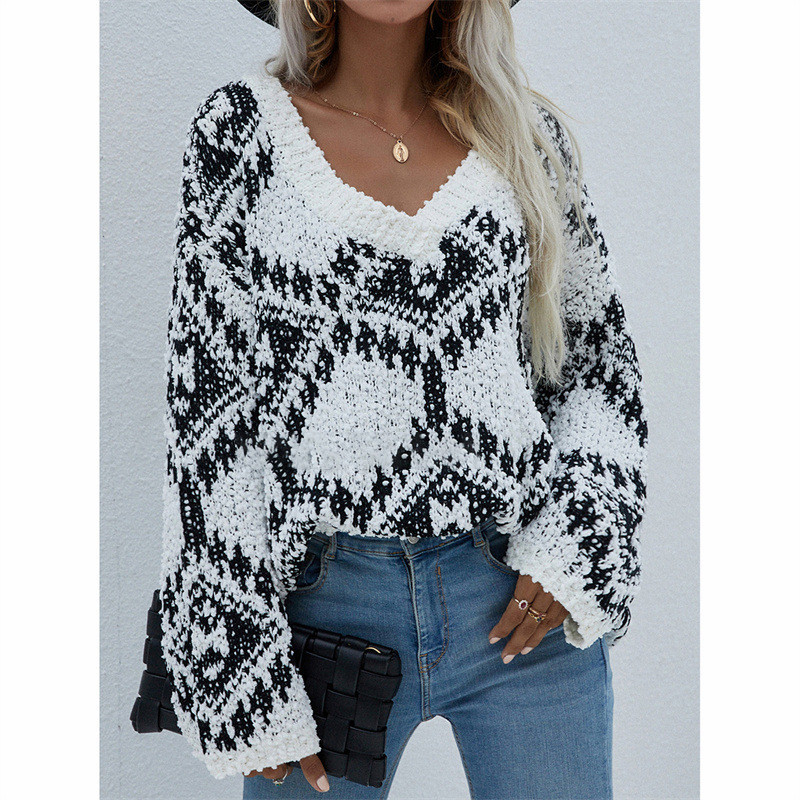 Stylish Loose Oversized Pullover V-Neck Sweaters & Cardigans