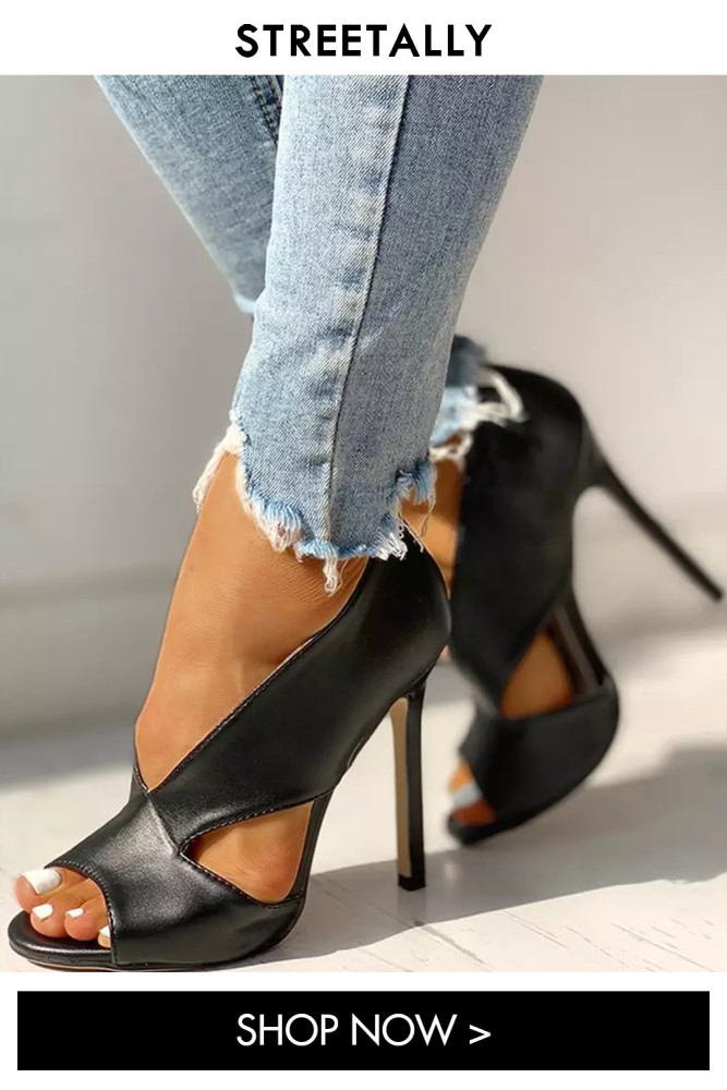Plus Size Sandals Stiletto Solid Color Fashion Heels
