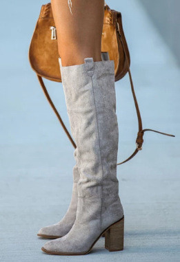 Solid Color Elegant Fashion Long Tall Boots