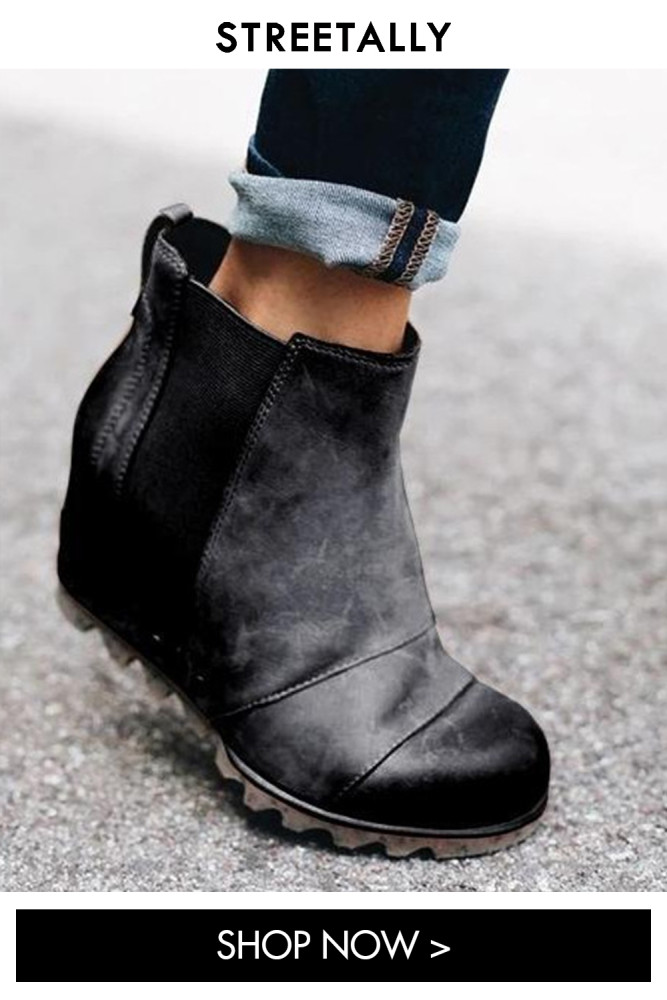 Platform Elastic Vintage Plus Size Fashion Ankle Boots