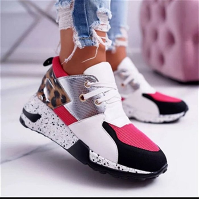 Leopard Print Casual Platform Heightening Sneakers