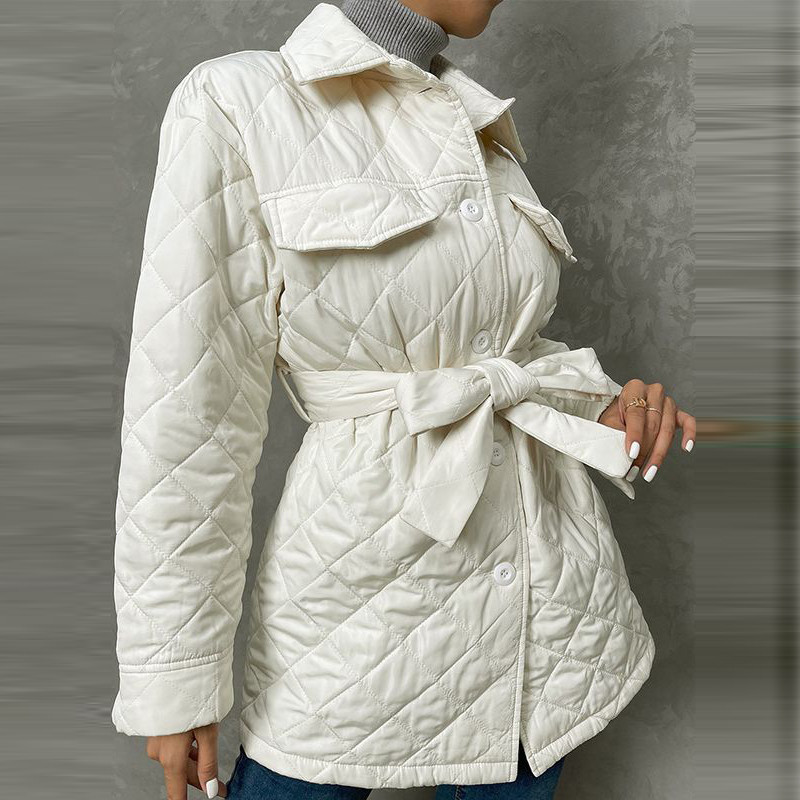 Lightweight And Versatile Fashion Niche Solid Color Lapel Cotton Jackets