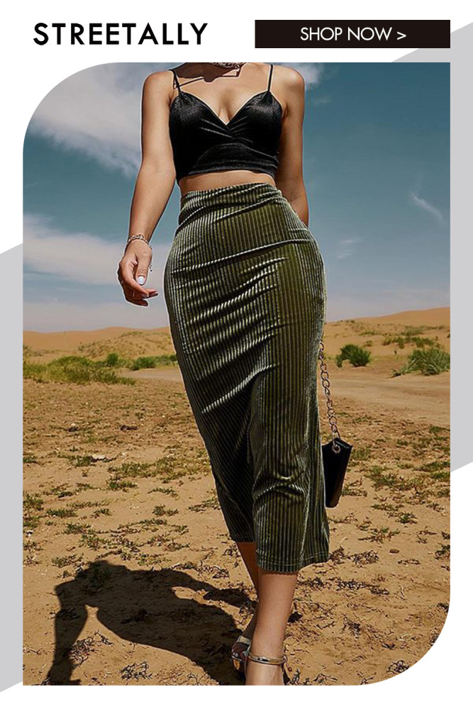 Pure Color Elegant Elastic Niche A -line Skirts