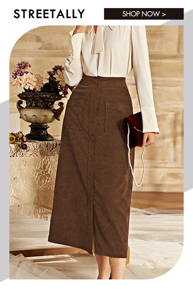 Pack -hip A -line High -waist Slim Slim Solid Color Skirts