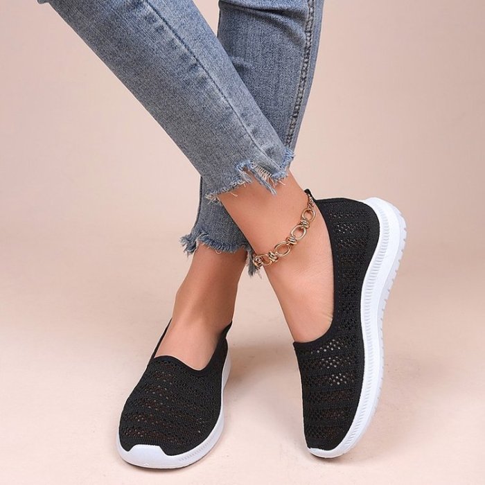 Large Size Flat Casual Lazy Mesh Breathable Sneakers