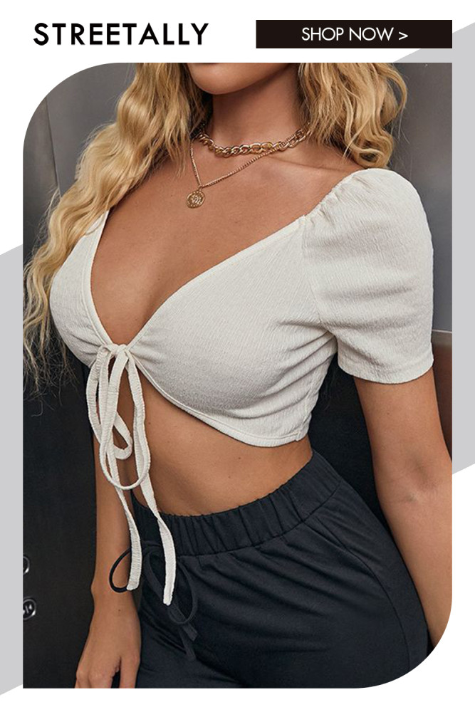 Solid Color Knit Sexy Pure Desire Strap Blouses & Shirts
