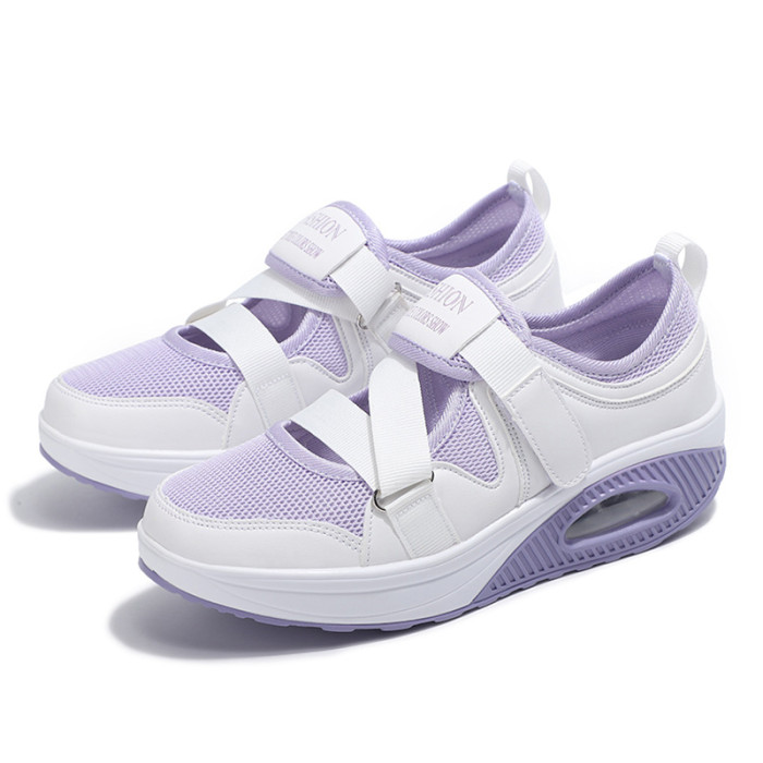Breathable Air Cushion Platform Casual Velcro Sneakers