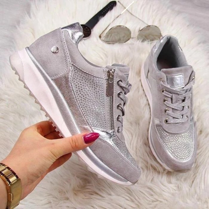 Fashion Platform Strap Solid Color Casual Sneakers