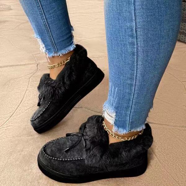 Low Top Casual Low Tube Round Head Plush Fashion Flat & Loafers