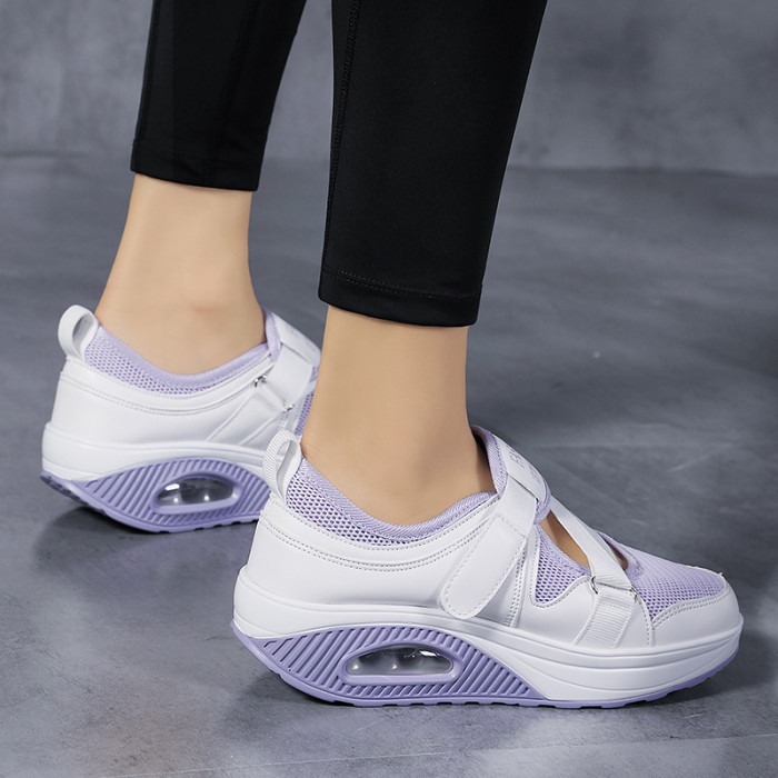 Breathable Air Cushion Platform Casual Velcro Sneakers