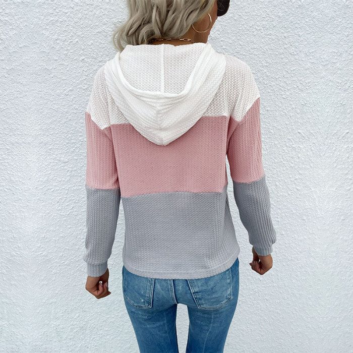 Casual Long Sleeve Colorblock Fashion Hoodies & Sweatshirts