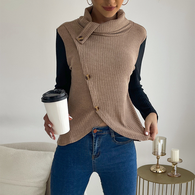 Casual Solid Collar Long Sleeve Pullover Sweaters & Cardigans