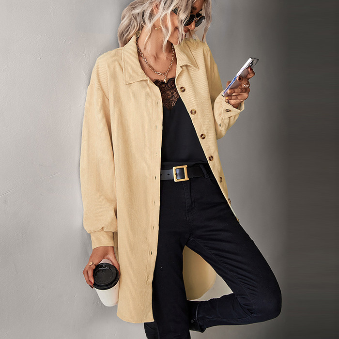 Fashion Button Irregular Shirt Solid Color Elegant Coats