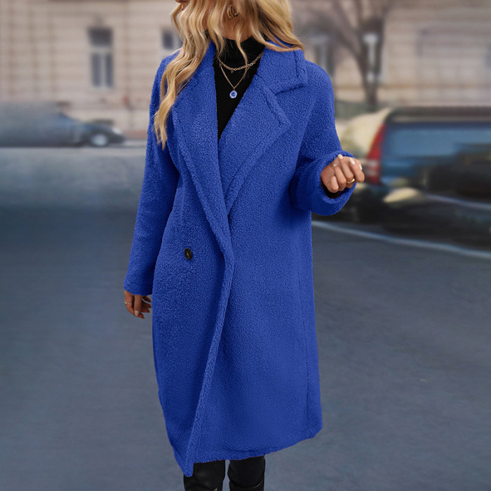 Solid Color Wool Mid-Length Multicolor Wool Coats