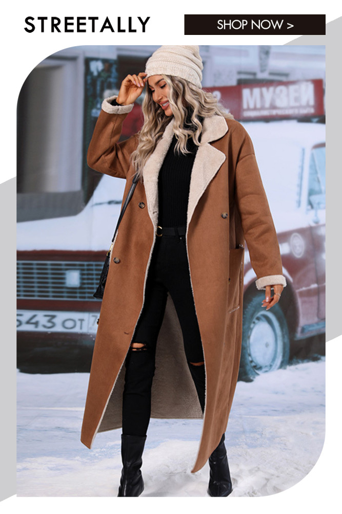 Versatile Fashion Solid Suede Cotton Trench Coats