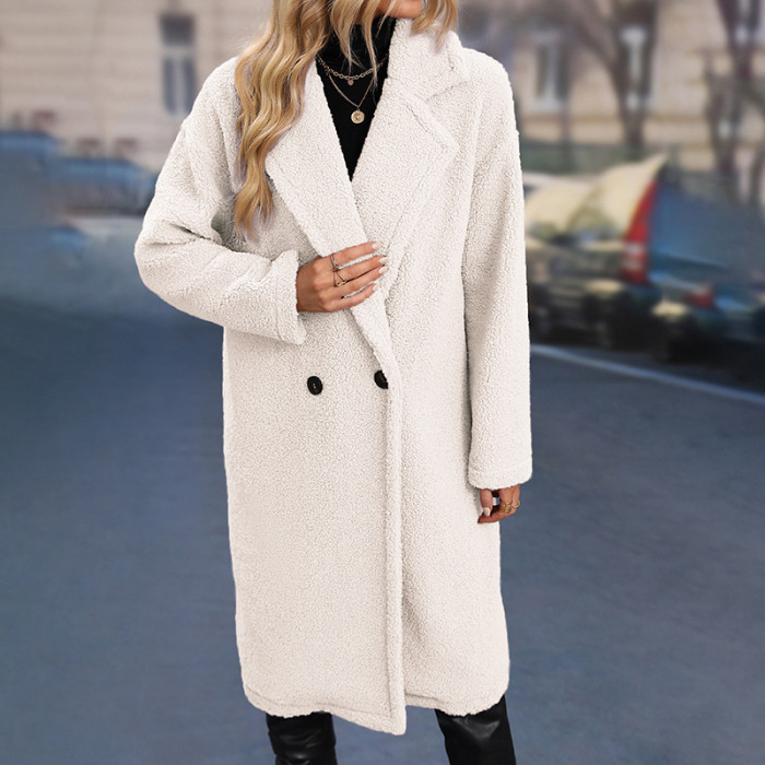 Solid Color Wool Mid-Length Multicolor Wool Coats