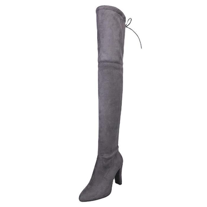 Plus Size Frosted High Heel Over Knee Frosted Boots