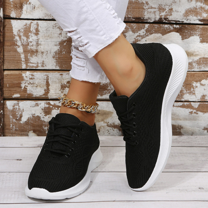 Fashion Wedge Plus Size Lace Up Casual Sneakers