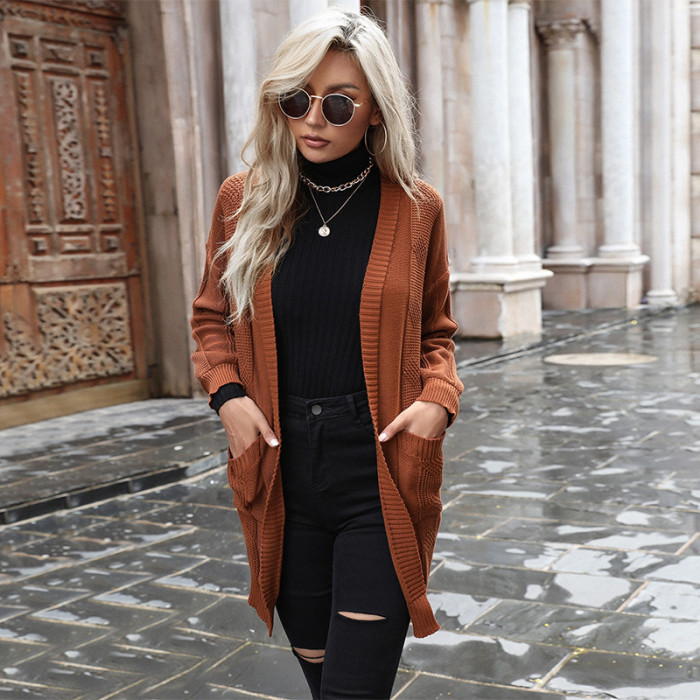 Long Casual Solid Color Long Sleeve Fashion Sweaters & Cardigans