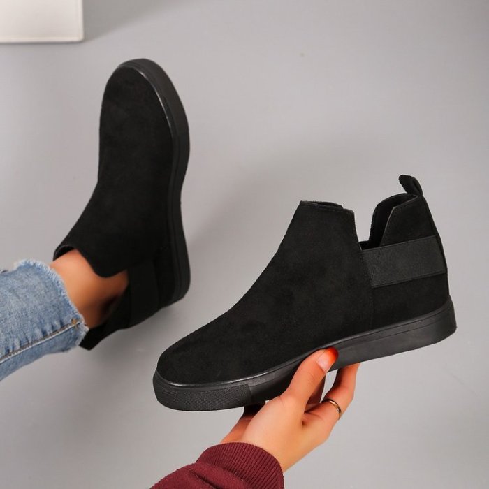 Flat Plus Size Comfort Suede Martin Ankle Boots