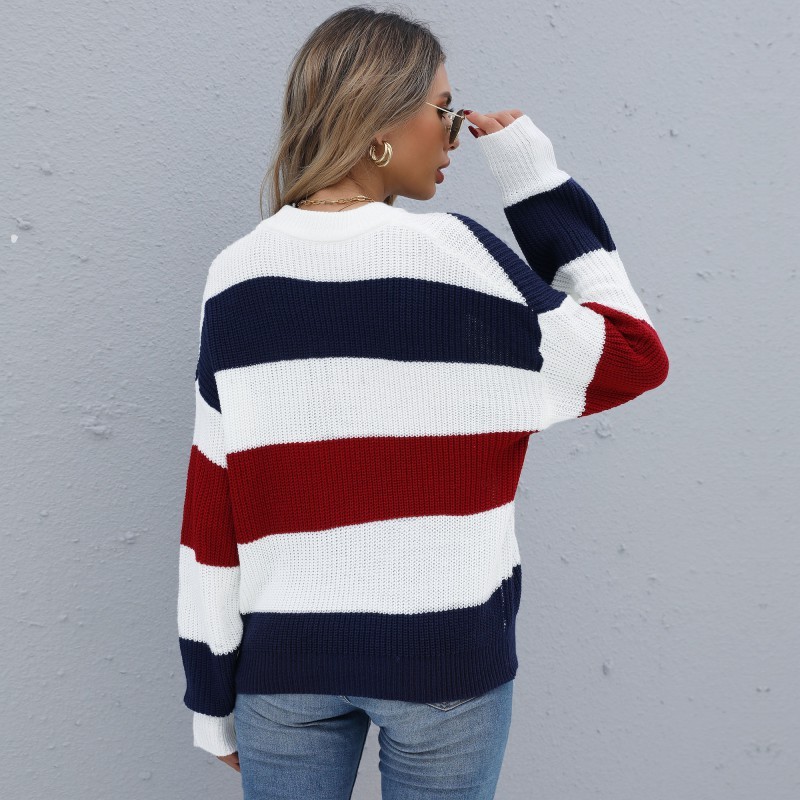 Long Sleeve Contrast Half Turtleneck Fashion Base Sweaters & Cardigans