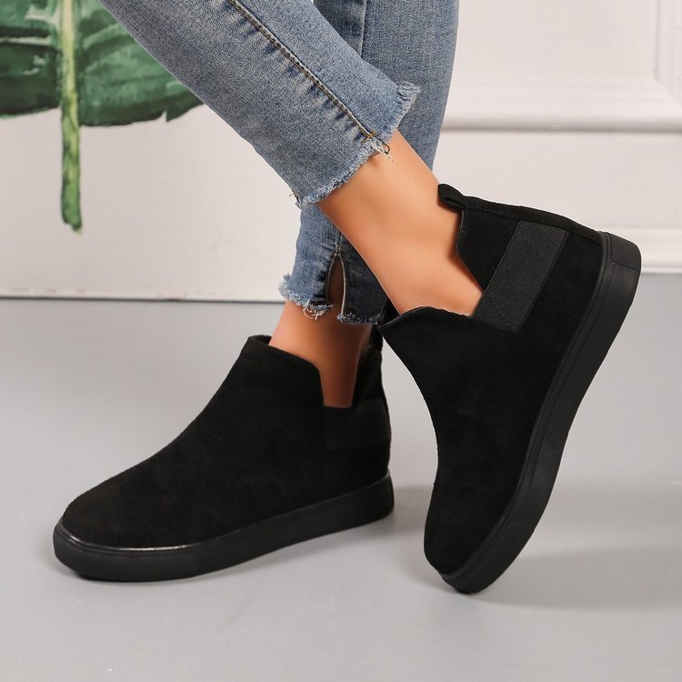 Flat Plus Size Comfort Suede Martin Ankle Boots