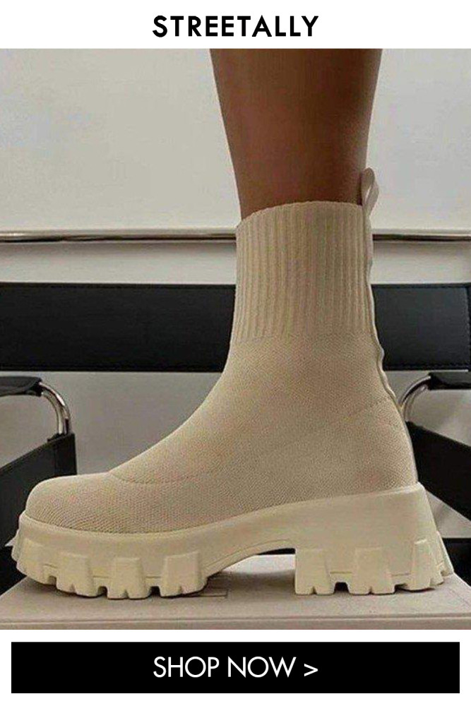 Flyknit Sports Women's Plus Size Slip-On Socks Boots