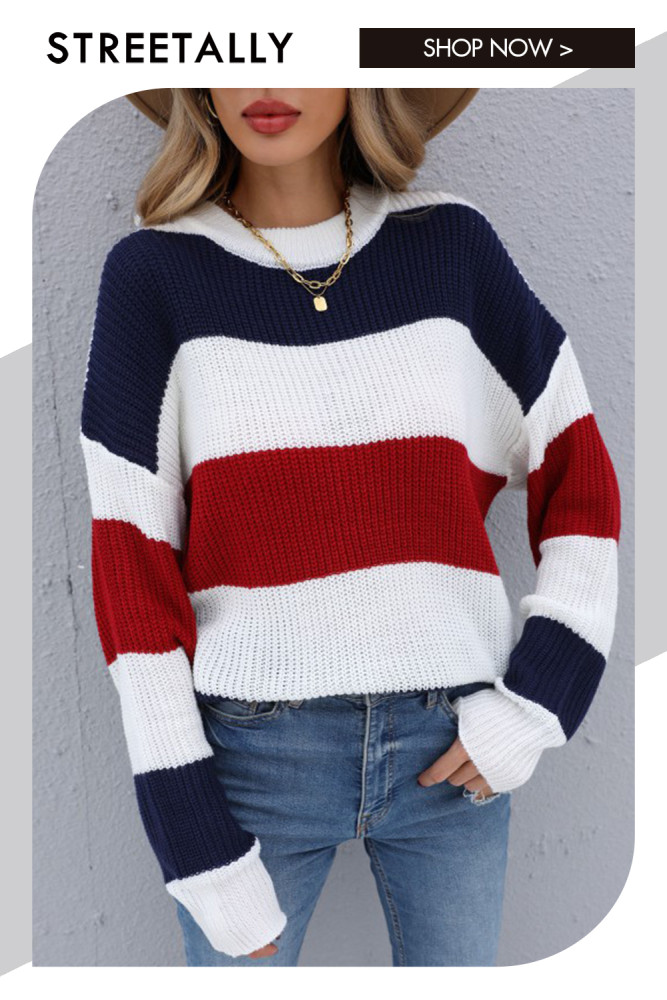 Long Sleeve Contrast Half Turtleneck Fashion Base Sweaters & Cardigans