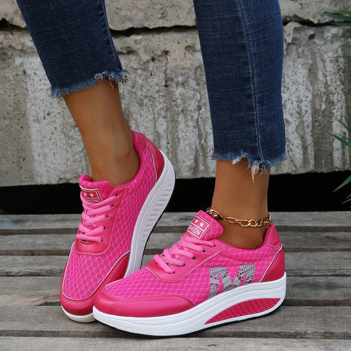 Mesh Muffin Thick Bottom Heightening Casual Sneakers