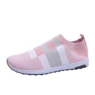 Plus Size Flyknit Round Toe Colorblock Everyday Casual Flat Sneakers