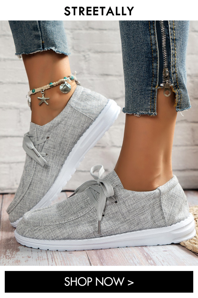 Casual Solid Lace Up Round Toe EVA Flat & Loafers