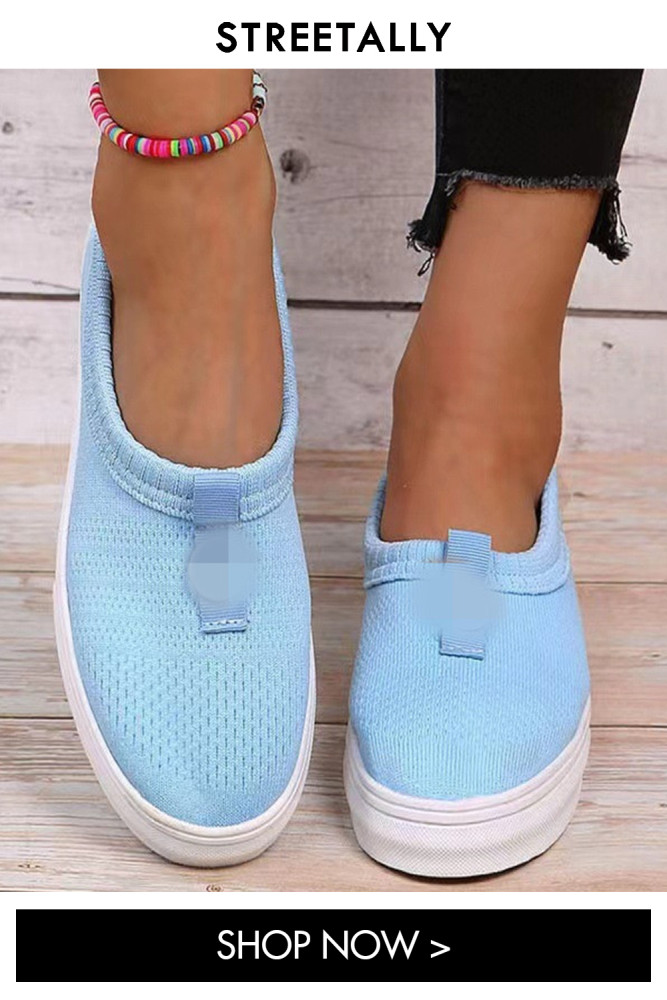Fly Woven Round Toe Low Top Casual Solid Color Light Mouth Sneakers