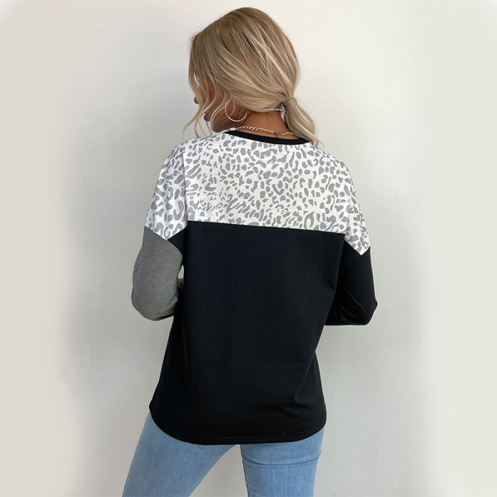 Casual Fashion Layered Long Sleeve Colorblock Crew Neck Hoodies & Sweatshirts