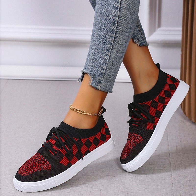 Round Front Tie Low Cut Casual Colorblock Sneakers