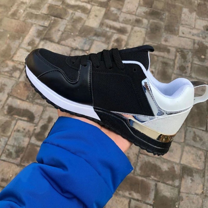 Mesh Flyknit Platform Casual Running Sneakers