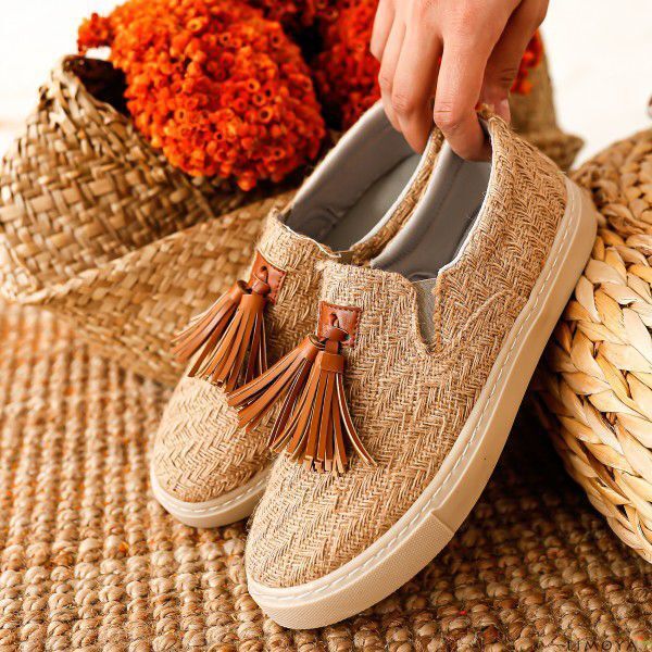 Platform Tassel Plus Size Knit Casual Flat & Loafers