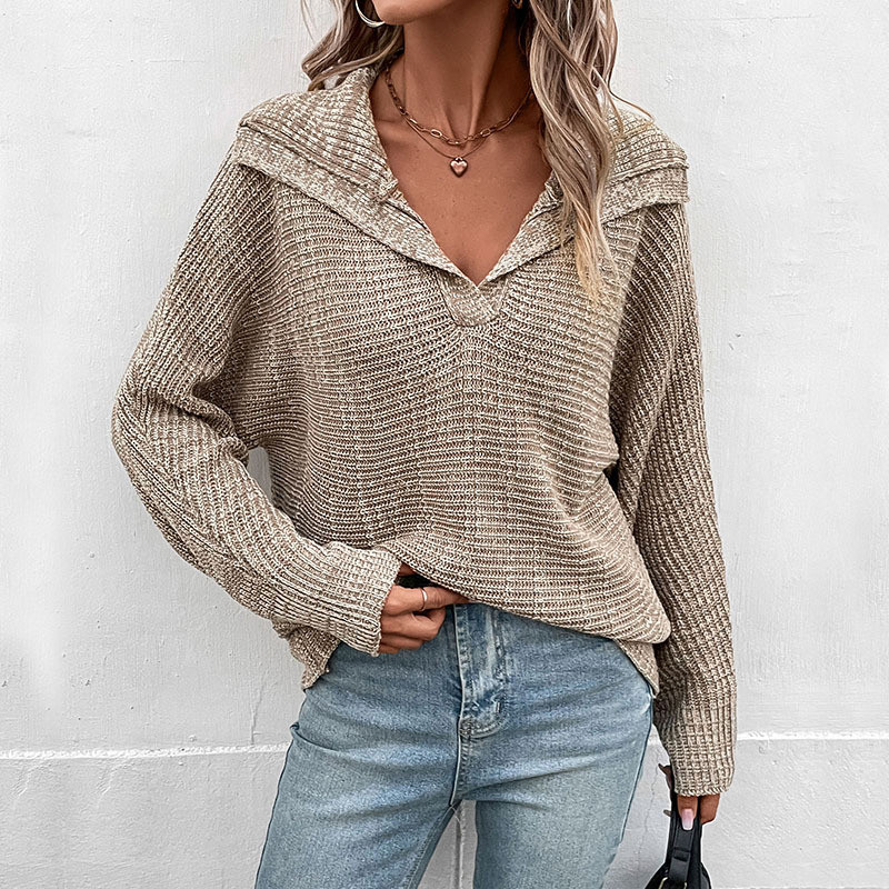 Fashion Solid Color Long Sleeve Lapel Elegant Sweaters & Cardigans