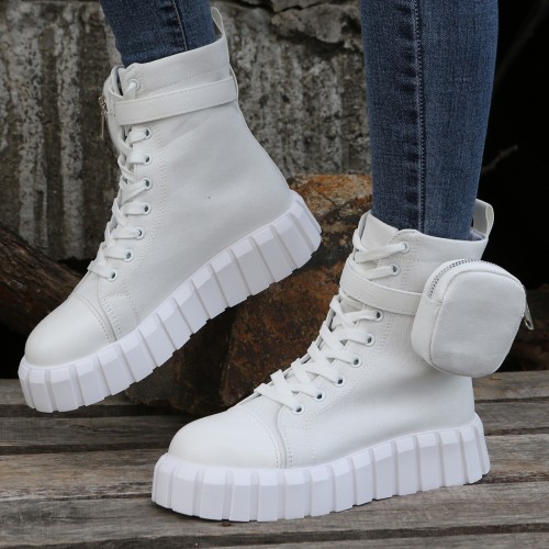 Female Canvas High-top Pocket Casual Boots