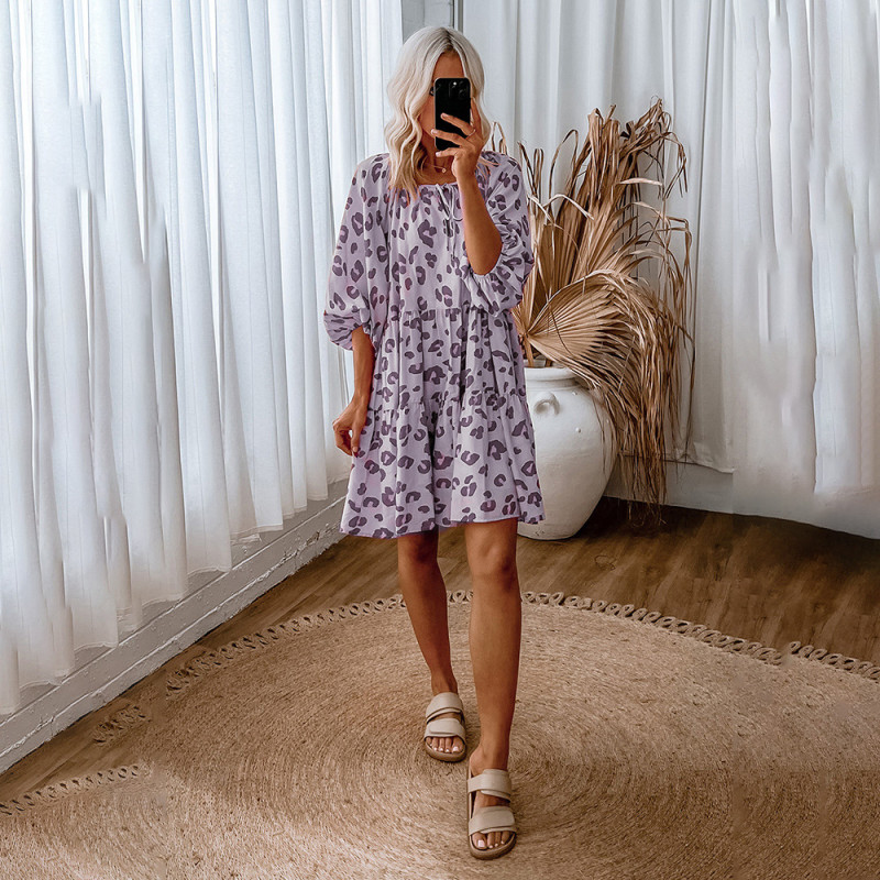 Chic Print Panel Loose Casual Dresses Casual Dressess
