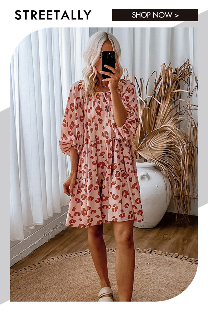 Chic Print Panel Loose Casual Dresses Casual Dressess