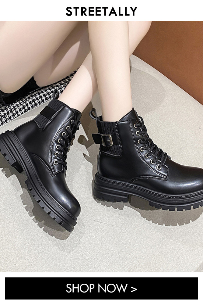 Thick Sole British Classic Big Toe Ankle Lace-Up Boots