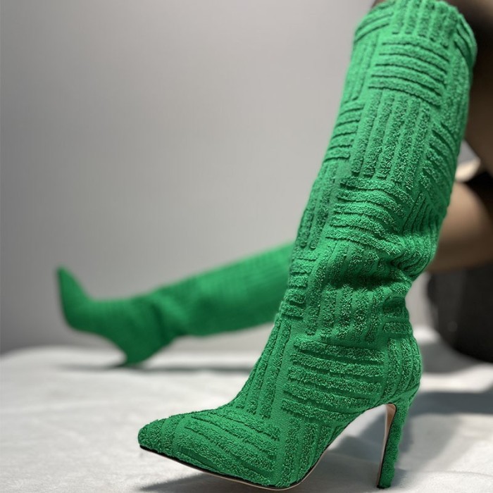 Sexy Fashion Pointed Toe Warm Plus Size Boots