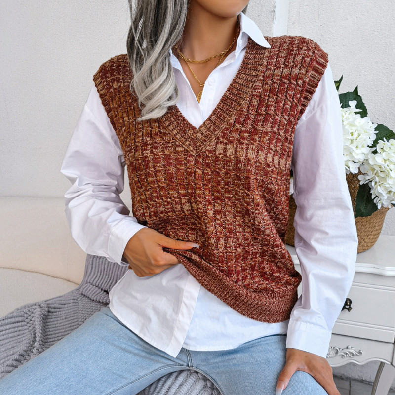Women V-Neck Knit Tank Top Sweaters Vest