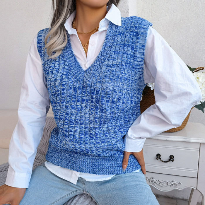 Women V-Neck Knit Tank Top Sweaters Vest