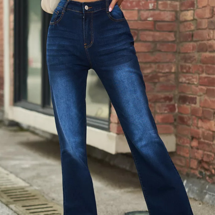 Women's New Fashion Versatile Thin Stretch Mid-waist Denim