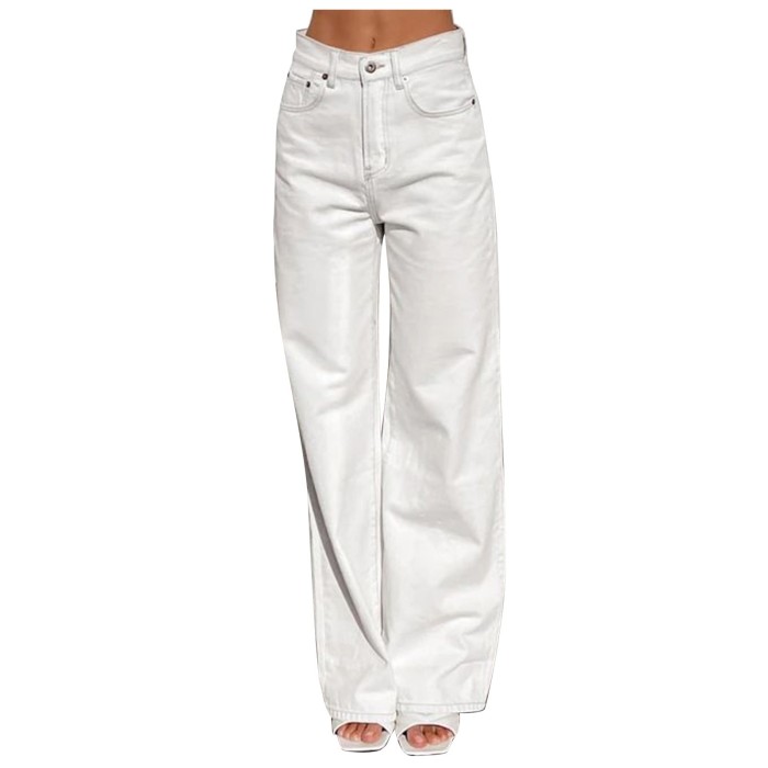 Women's Fashion Solid Colors High Waist Jeans