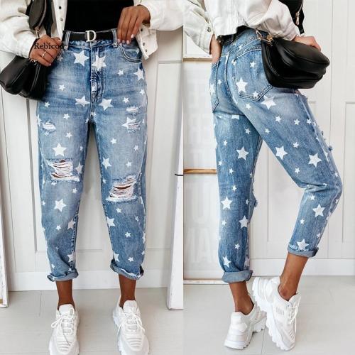 Autumn Boyfriend Jeans Woman Slim Hole Jeans