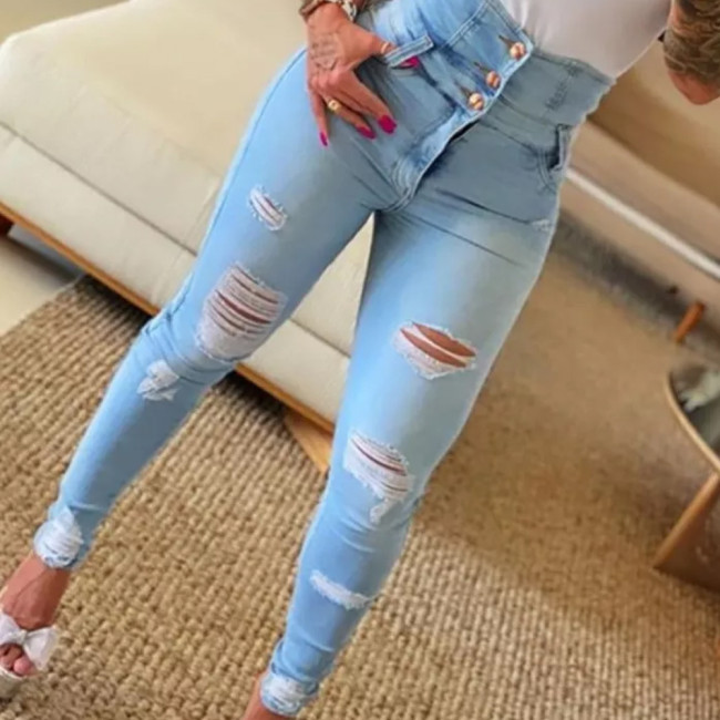 Womens Fashion Casual Bodycon Trousers Skinny Denim Long Pants Jeans